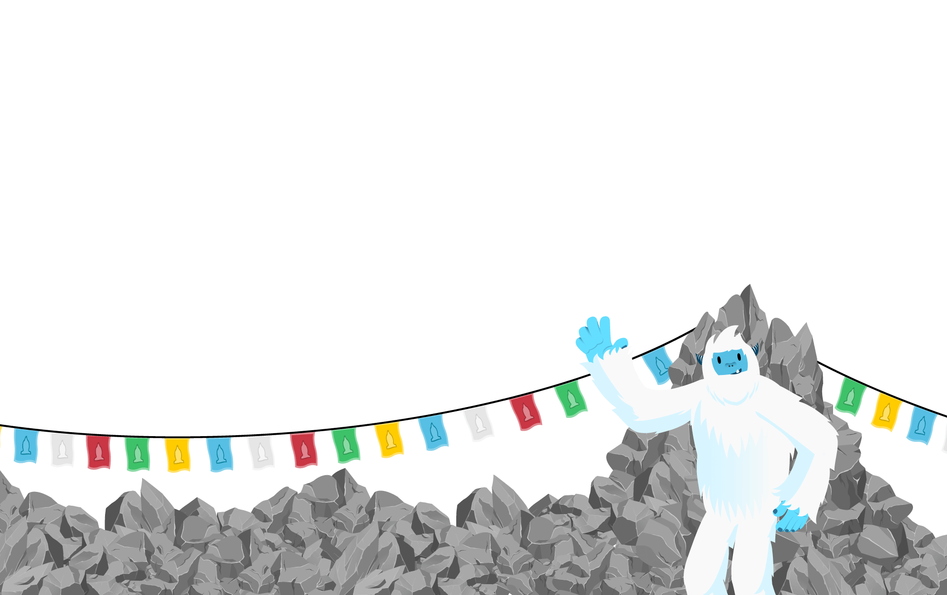 Illustration of Carl the Yeti waving hello