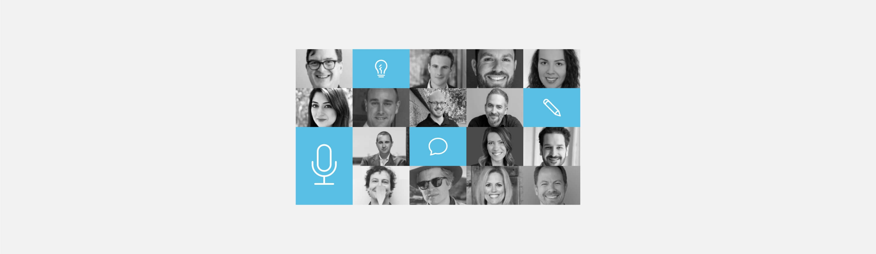 Grid with head shots of every contributor to the blog post.