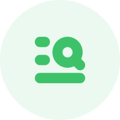 Icon representing insights and reporting on employee survey questions.