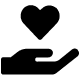 Icon of a hand holding a heart